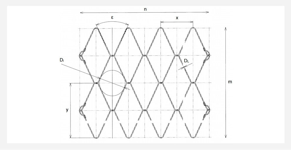 Diagram of Spider Spiral Rope Mesh