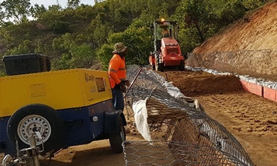 Place the Gabion Mesh Panels